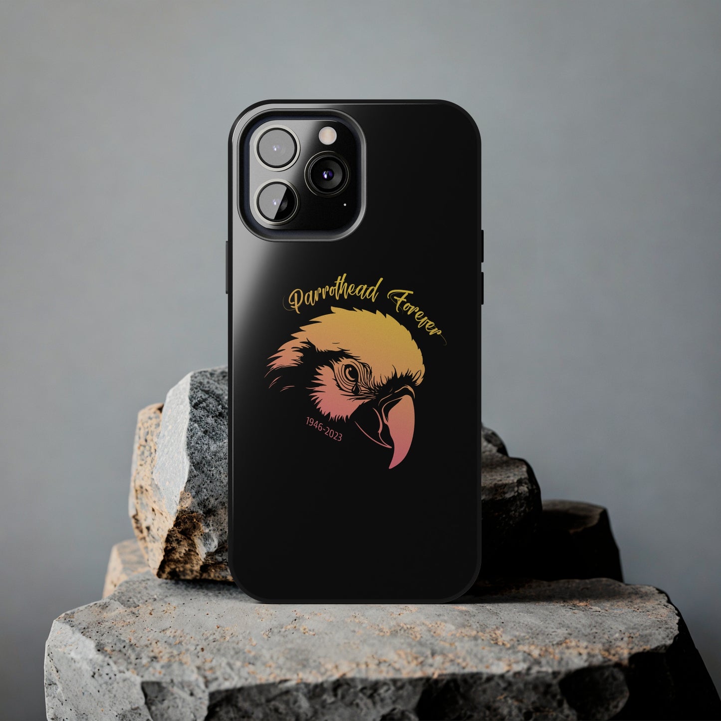 Jimmy Buffett Tribute iPhone Case - Parrot with Teardrop for Parrotheads gift Jimmy Buffett tribute rip margaritaville phone case