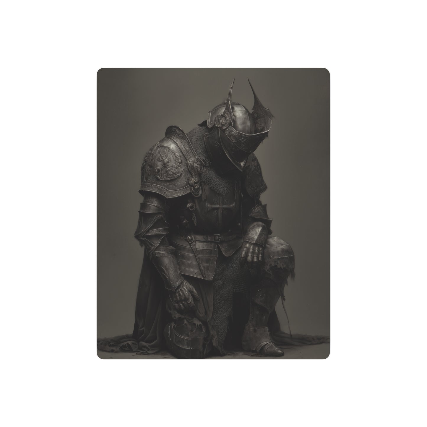 "Last Stand" Medieval Knight Metal Wall Art - Full Plate Armour Decor - Metal Wall Art Print