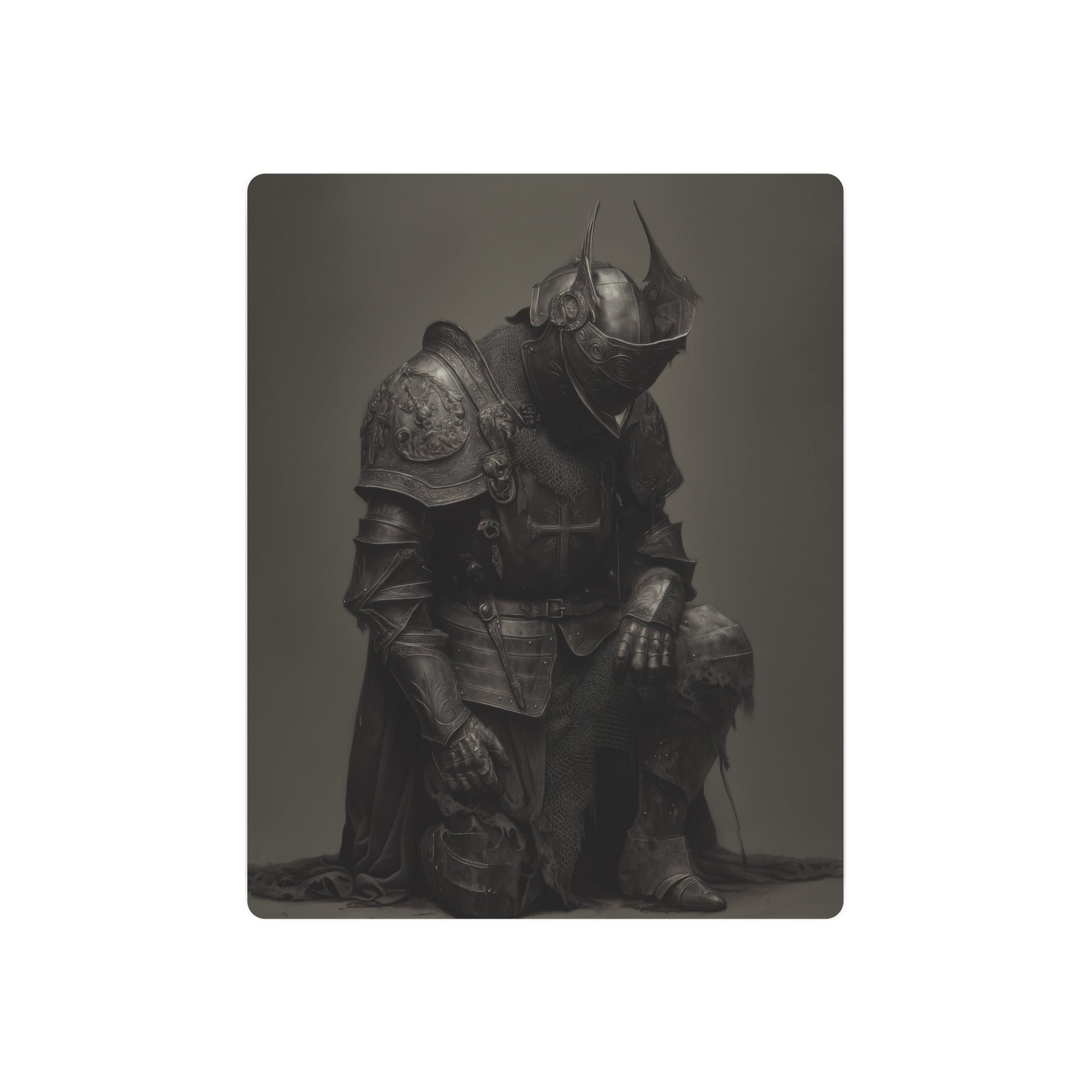 "Last Stand" Medieval Knight Metal Wall Art - Full Plate Armour Decor - Metal Wall Art Print