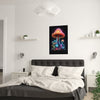 Vibrant Neon Mushroom Posters on Satin Paper - Psychedelic Wall Art in 6 Sizes