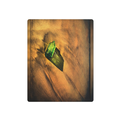 Vintage Green Bottle Aerial View - Chic Metal Wall Art Sign - Metal Wall Art Print