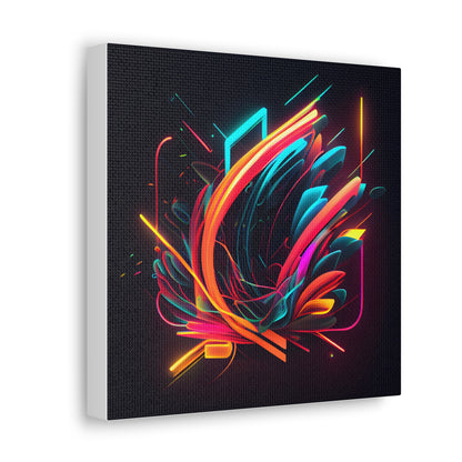 Abstract Neon Wall Art on Canvas