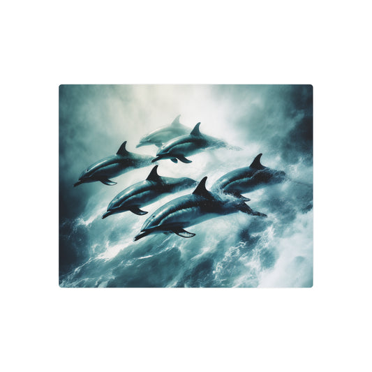 Kazimir Malevich Inspired Abstract Dolphin Metal Wall Art