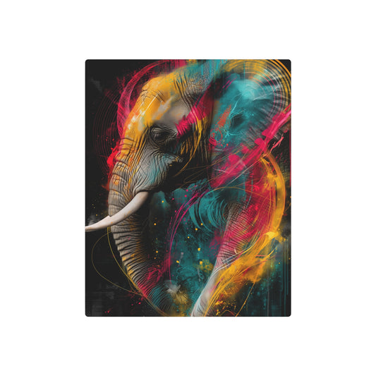 Punk Rock Elephant Graffiti Style Metal Wall Art Sign - Metal Wall Art Print