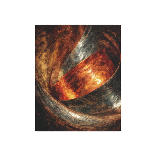 An abstract representation of various musical instruments, their curves, and lines exaggerated and distorted - Metal Wall Art Print