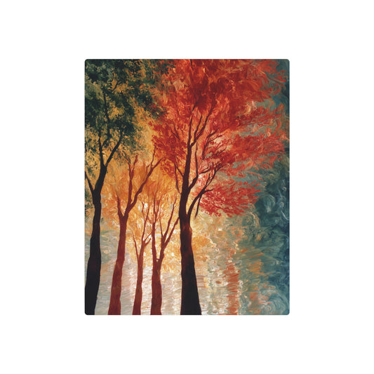 'Autumn' Metal Wall Art: Rothko Style Acrylic Painting on Metal Print