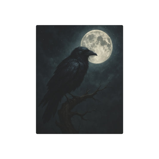 Gothic Crow in Tree Branch Metal Wall Art: Perfect for Home Decor - Metal Wall Art Print