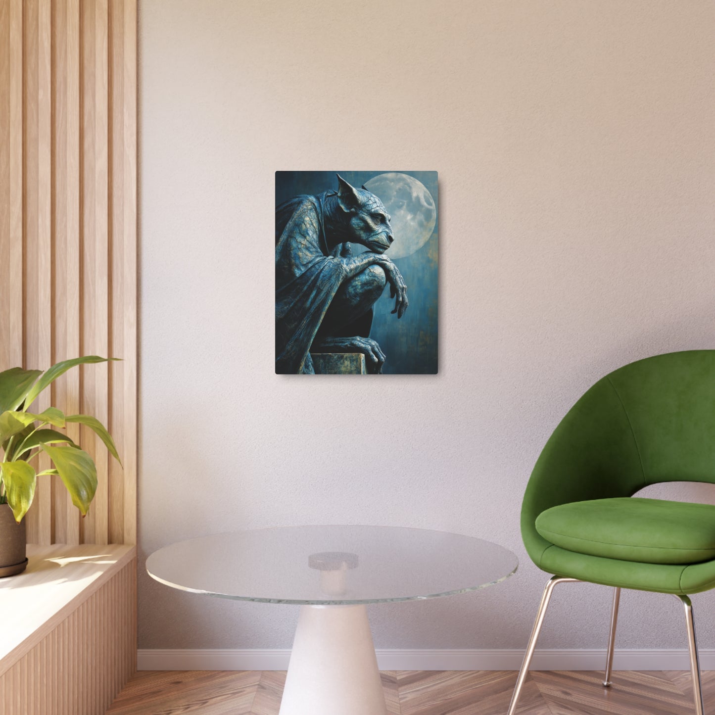 Salvador Dali Inspired Gothic Gargoyle Metal Wall Art Sign - Stunning Oil Painting Effect
