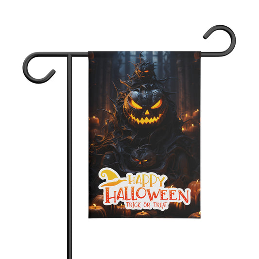 Halloween Garden Banner - Scary Pumpkins, Dark Moody, Black & Orange - Weatherproof, 12x18, Scary Pumpkins Flag,