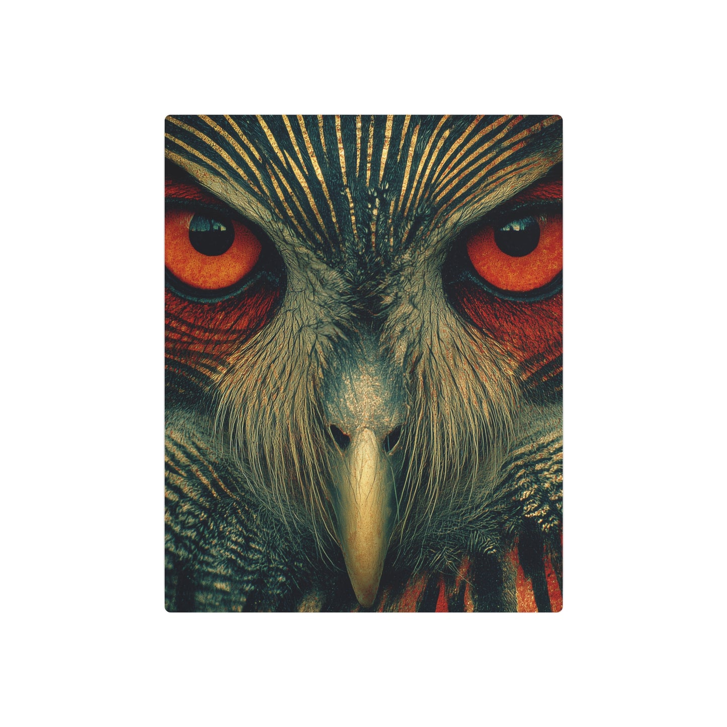 Kazimir Malevich Inspired Owl Metal Wall Art Sign - Abstract Wildlife