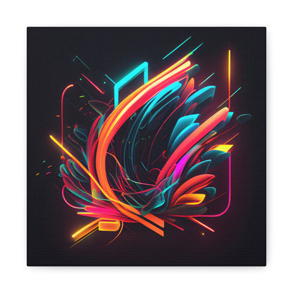 Abstract Neon Wall Art on Canvas