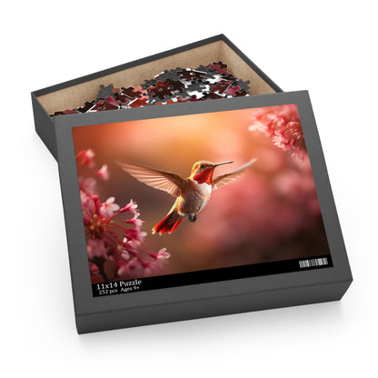 Beautiful Hummingbird Jigsaw Puzzle, Incredible Hummingbird mid-flight, Puzzle for Adults Kids, Colorful Animal Family Puzzle, Nature Puzzle