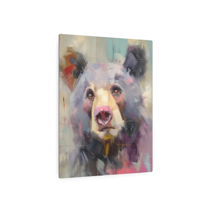 Vibrant Bear Portrait Metal Wall Art | Peter Wileman Inspired Design
