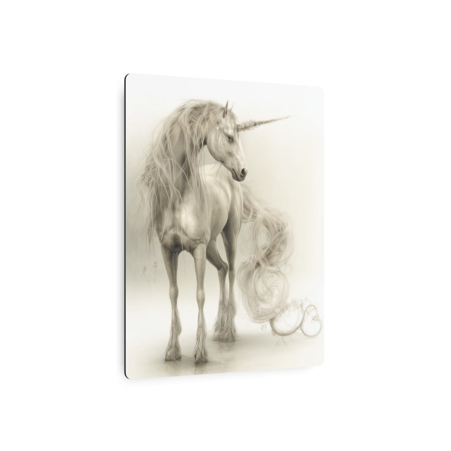 "Enchanting Unicorn Full-length Metal Wall Art Sign for Fantasy Decor"