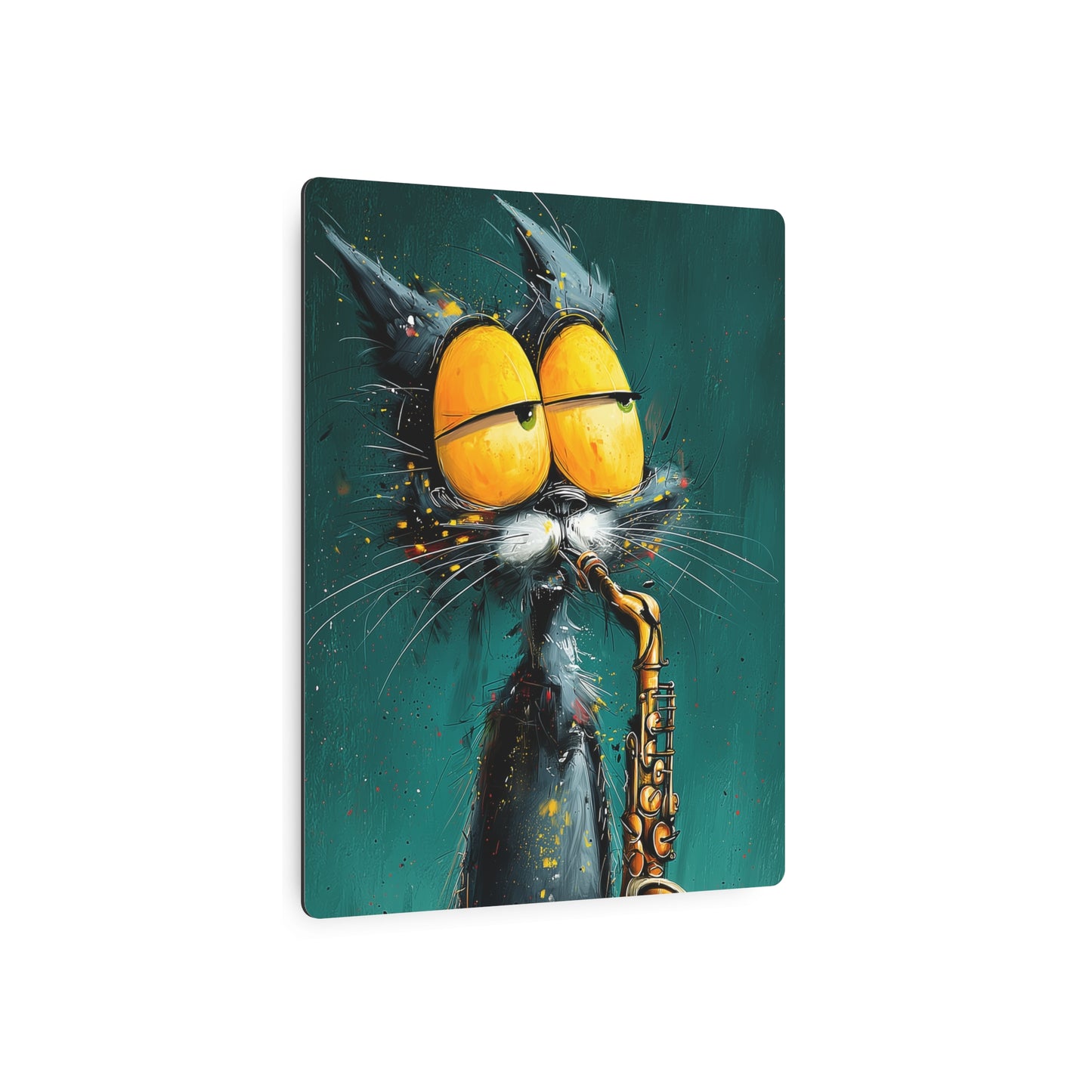 Angry Cat Saxophone Metal Wall Art - Inspired by Joey Moya Artistry