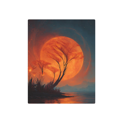 Bioluminescent Alien Landscape Metal Wall Art Sign - Metal Wall Art Print