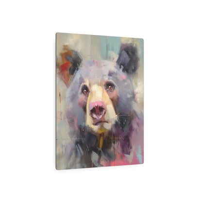 Vibrant Bear Portrait Metal Wall Art | Peter Wileman Inspired Design