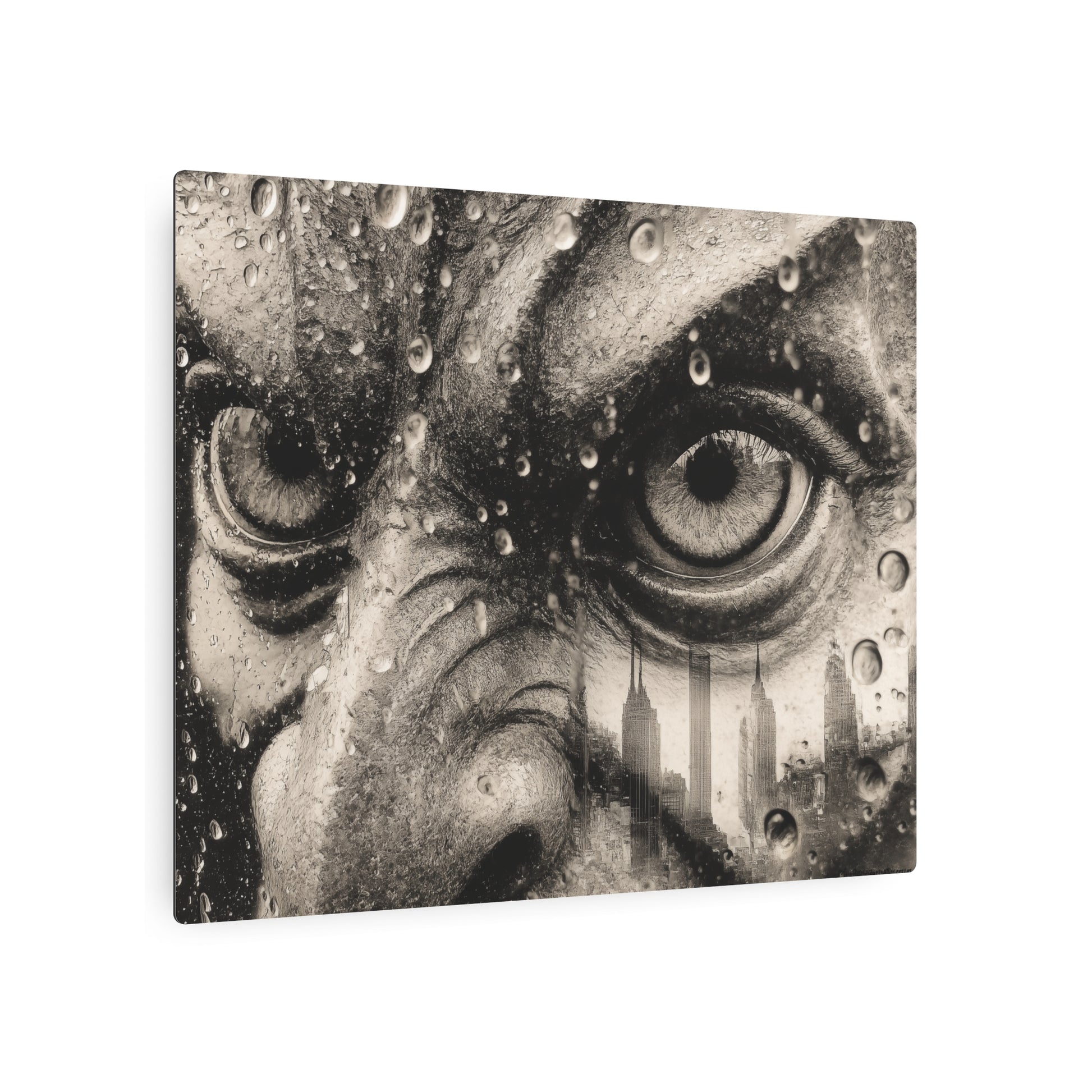 Gothic Gargoyle Print Eyes - Unique Pablo Picasso Style Metal Wall Art - Metal Wall Art Print