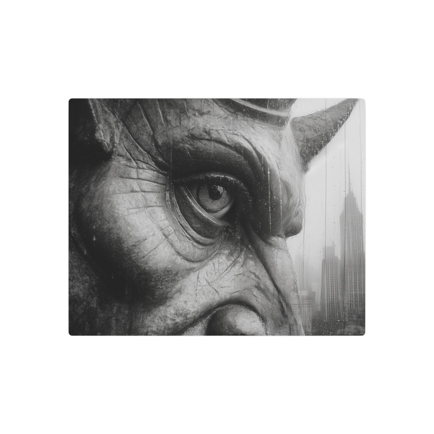 Gothic Gargoyle Metal Wall Art: Picasso-Inspired Eye Print Decor - Metal Wall Art Print