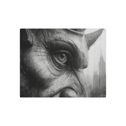Gothic Gargoyle Metal Wall Art: Picasso-Inspired Eye Print Decor - Metal Wall Art Print