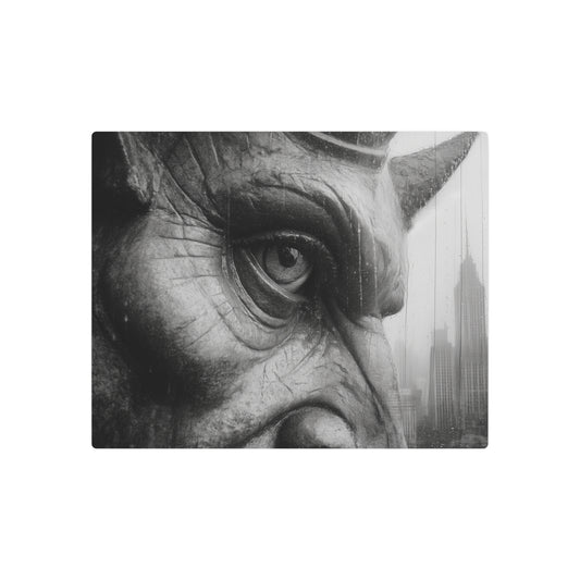 Gothic Gargoyle Metal Wall Art: Picasso-Inspired Eye Print Decor - Metal Wall Art Print