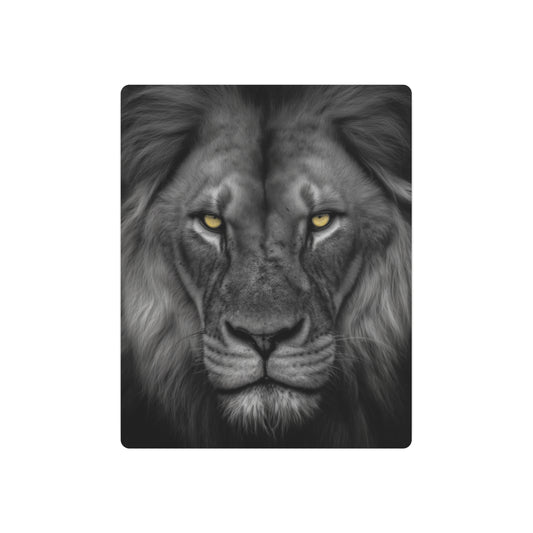 Stunning Hyper-Realistic Yellow-Eyed Cat Metal Wall Art in Black & White - Metal Wall Art Print