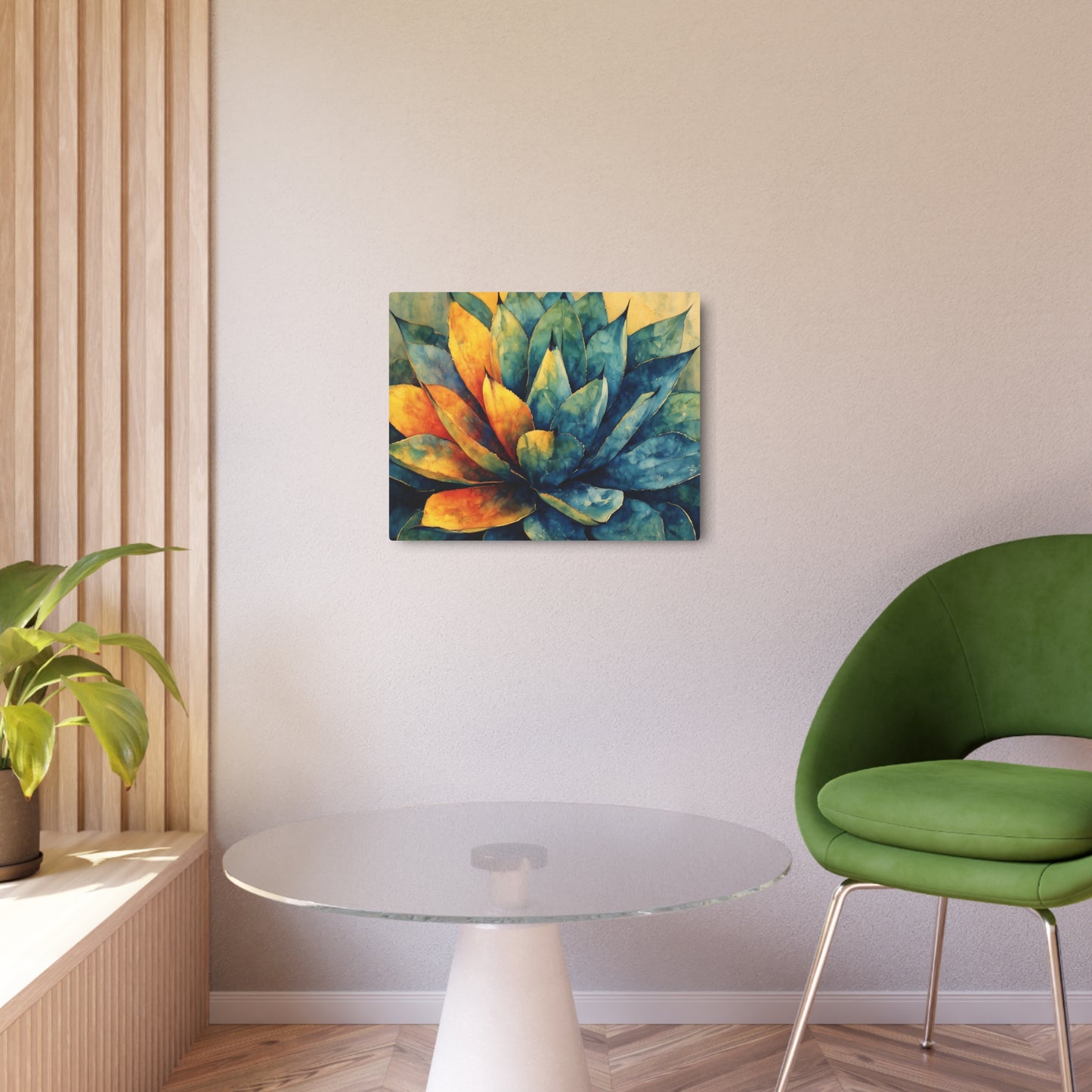 Georgia O'Keeffe Inspired Blue Agave Metal Wall Art