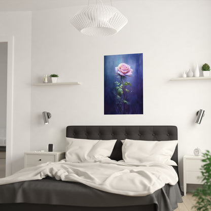 Introducing Our Exquisite Purple Rose Wall Decor – Digital Art Style! - Satin Poster