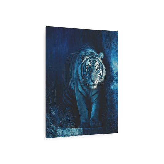 A tiger lurking in the shadows of the Himalayan wilderness Metal Wall Art Print