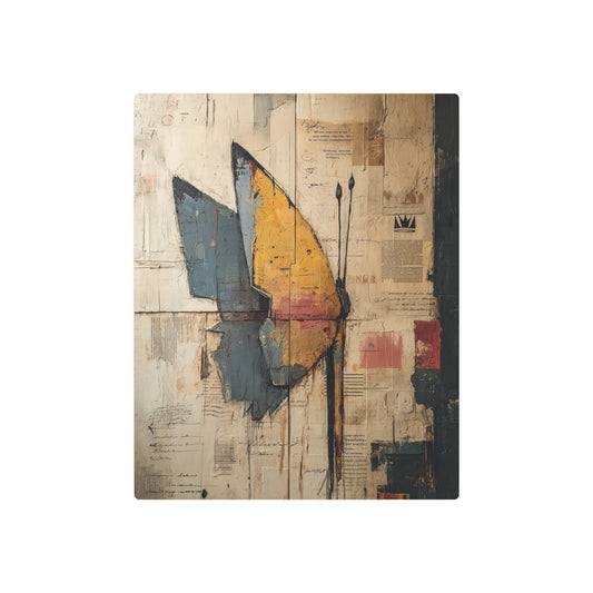 Basquiat-Style Butterfly Metal Wall Art - Abstract Graffiti Texture Decor