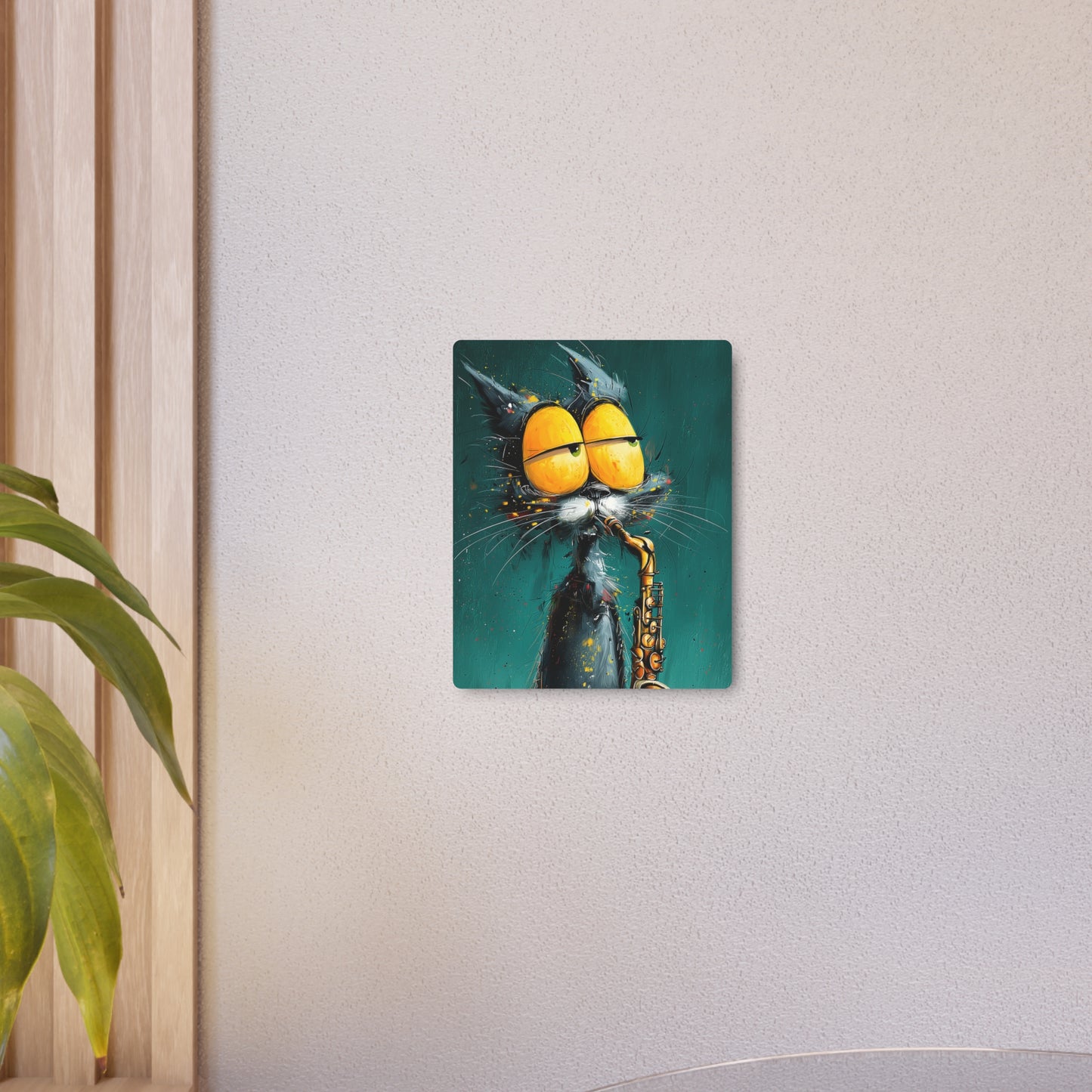 Angry Cat Saxophone Metal Wall Art - Inspired by Joey Moya Artistry