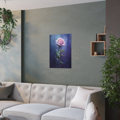 Introducing Our Exquisite Purple Rose Wall Decor – Digital Art Style! - Satin Poster