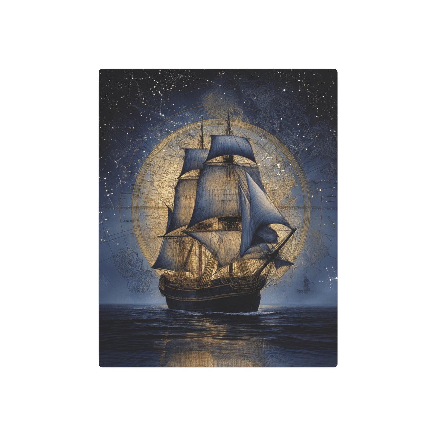 Stunning Pirate Ship Metal Art: Cinestill 400D Nautical Wall Decor - Metal Wall Art Print