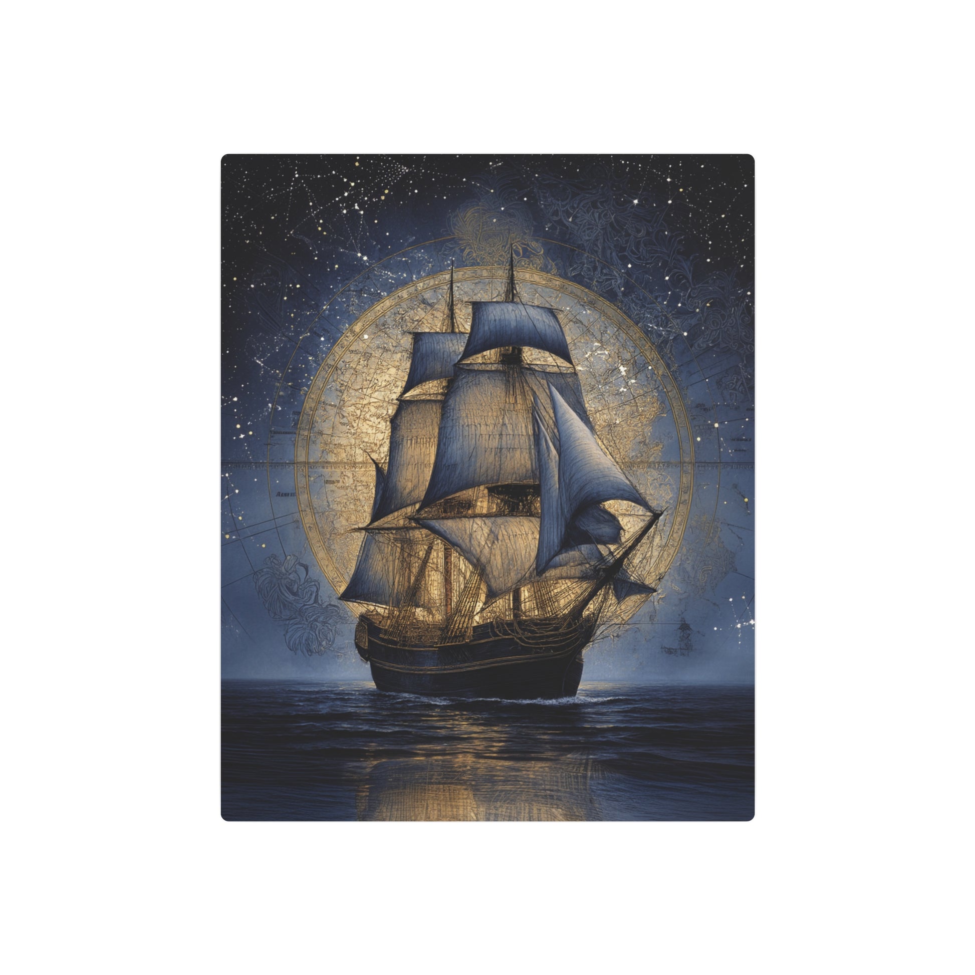 Stunning Pirate Ship Metal Art: Cinestill 400D Nautical Wall Decor - Metal Wall Art Print