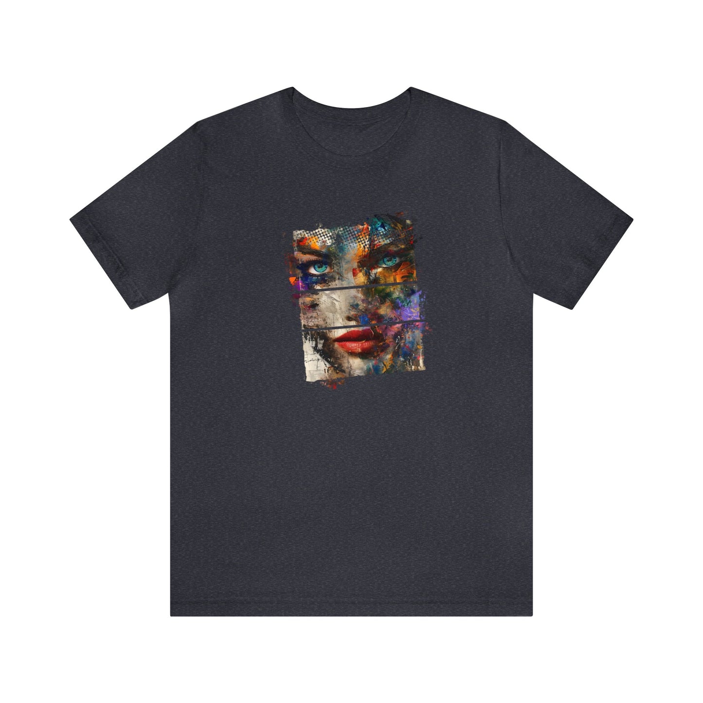 Modern Abstract Woman's Face Tee | Graffiti Style Colors | Unisex Jersey Shirt, Urban Style Colorful Shirt Top Graphic Tee Artsy Shirt
