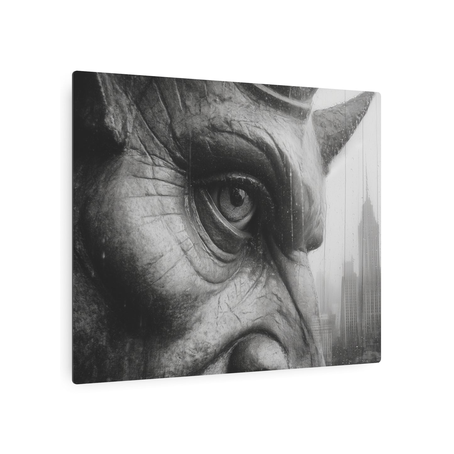 Gothic Gargoyle Metal Wall Art: Picasso-Inspired Eye Print Decor - Metal Wall Art Print