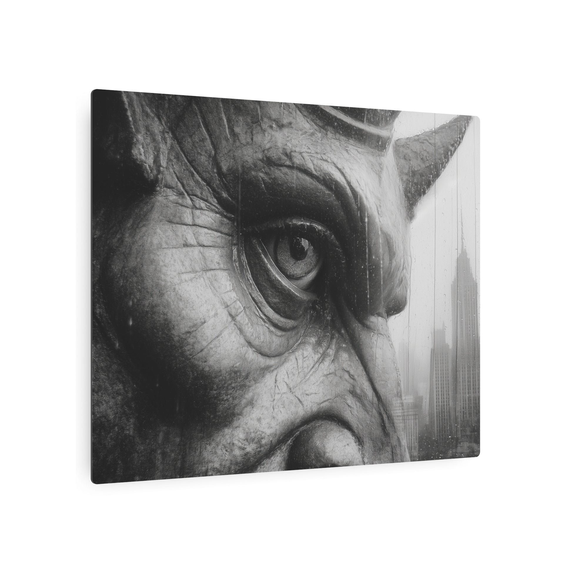 Gothic Gargoyle Metal Wall Art: Picasso-Inspired Eye Print Decor - Metal Wall Art Print
