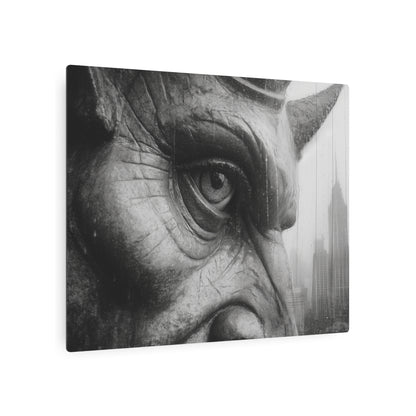 Gothic Gargoyle Metal Wall Art: Picasso-Inspired Eye Print Decor - Metal Wall Art Print