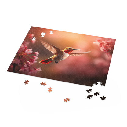 Beautiful Hummingbird Jigsaw Puzzle, Incredible Hummingbird mid-flight, Puzzle for Adults Kids, Colorful Animal Family Puzzle, Nature Puzzle