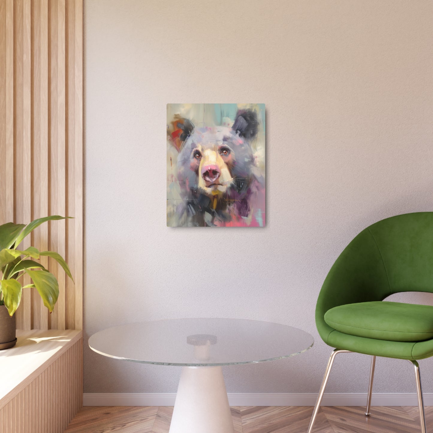 Vibrant Bear Portrait Metal Wall Art | Peter Wileman Inspired Design