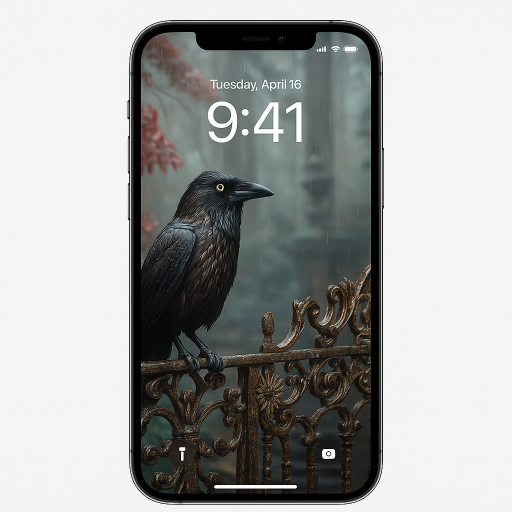 Gothic-themed iPhone wallpaper with dark architecture and moody atmosphere