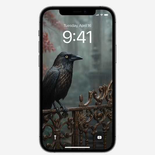 Gothic-themed iPhone wallpaper with dark architecture and moody atmosphere