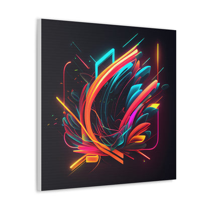 Abstract Neon Wall Art on Canvas