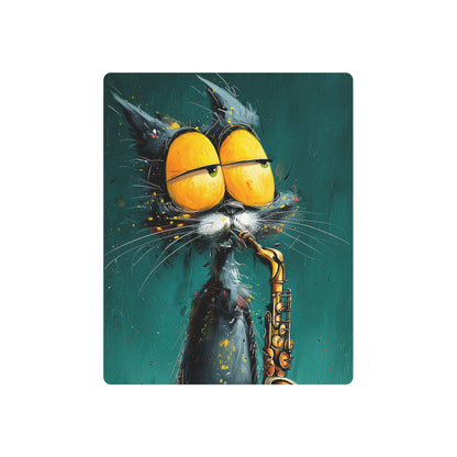 Angry Cat Saxophone Metal Wall Art - Inspired by Joey Moya Artistry