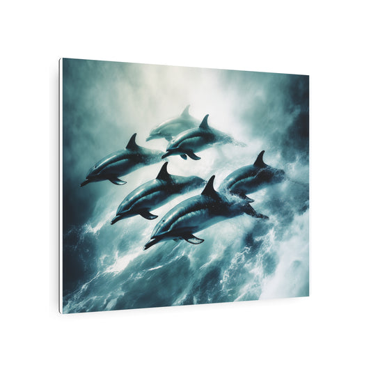 Kazimir Malevich Inspired Abstract Dolphin Metal Wall Art