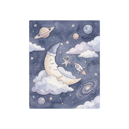 Astronaut Watercolor Moon and Stars Nursery Wall Art