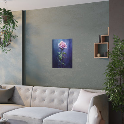 Introducing Our Exquisite Purple Rose Wall Decor – Digital Art Style! - Satin Poster