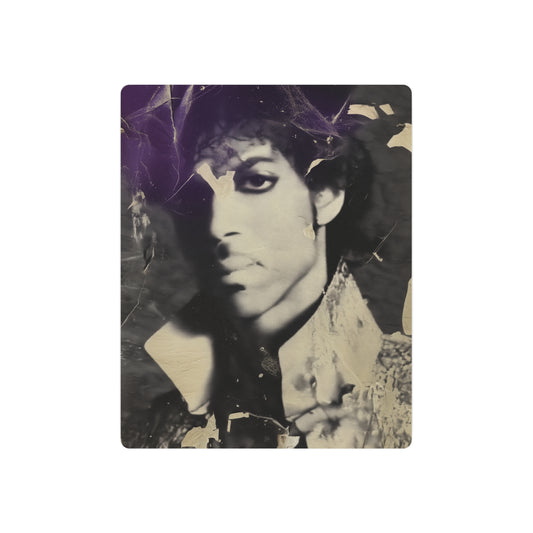 Distressed Metal Wall Art Sign Featuring Iconic Singer Prince in His Prime - Metal Wall Art Print