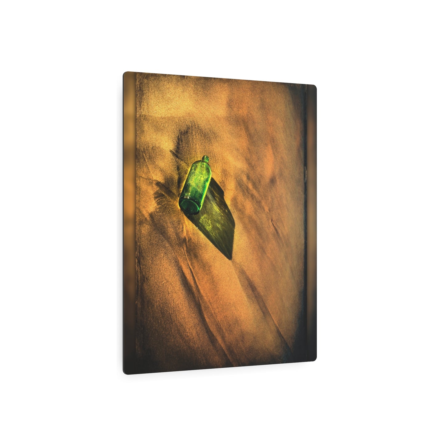 Vintage Green Bottle Aerial View - Chic Metal Wall Art Sign