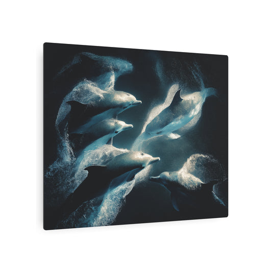 Sleek Kazimir Malevich Inspired Abstract Dolphin Metal Wall Art